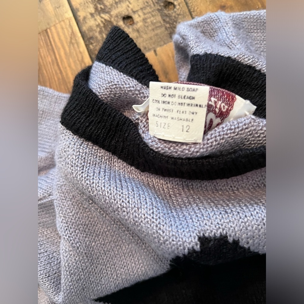 Laura by Alyzia sweater retro vintage sz 12 David Rose style black gray argyle - Picture 4 of 7